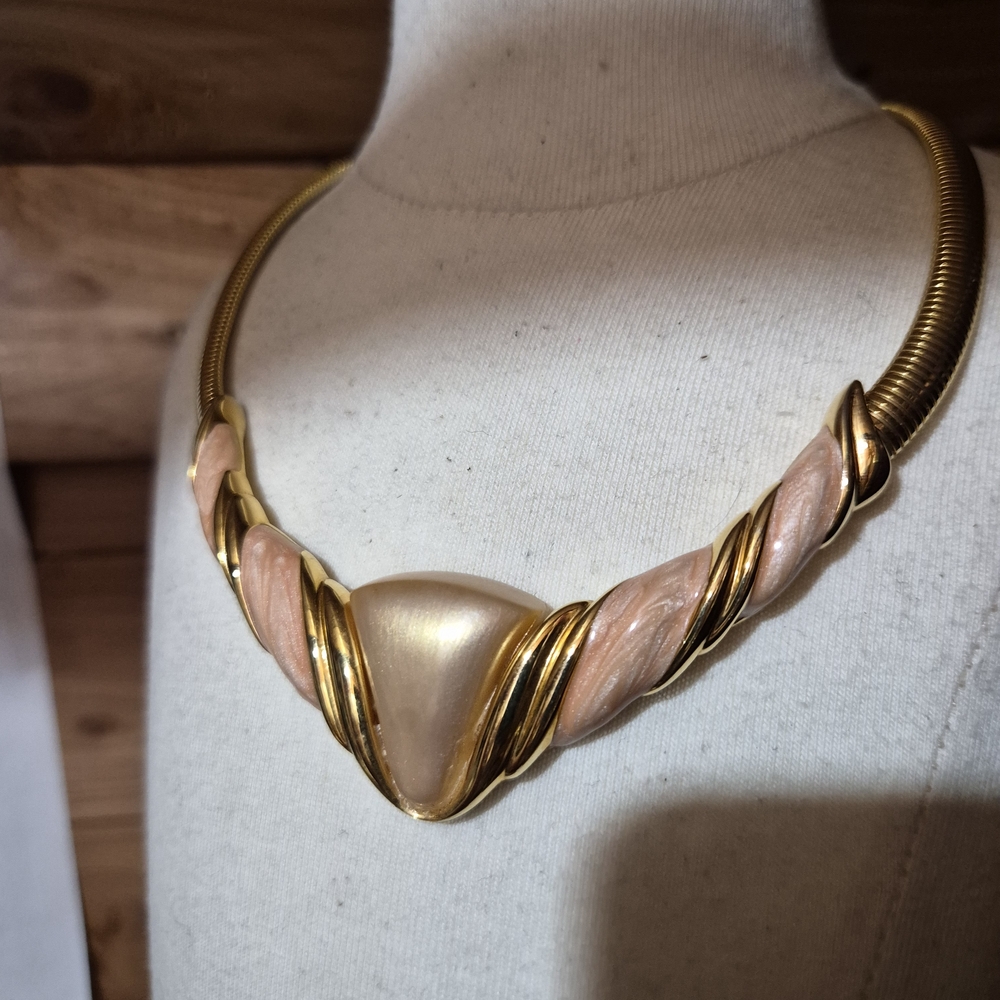 Napier Gold-Tone Necklace with Champagne and Blush Accents